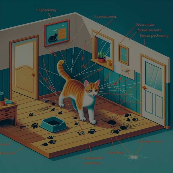 Comment les chats domestiques marquent-ils leur territoire à l'intérieur d'une maison ?